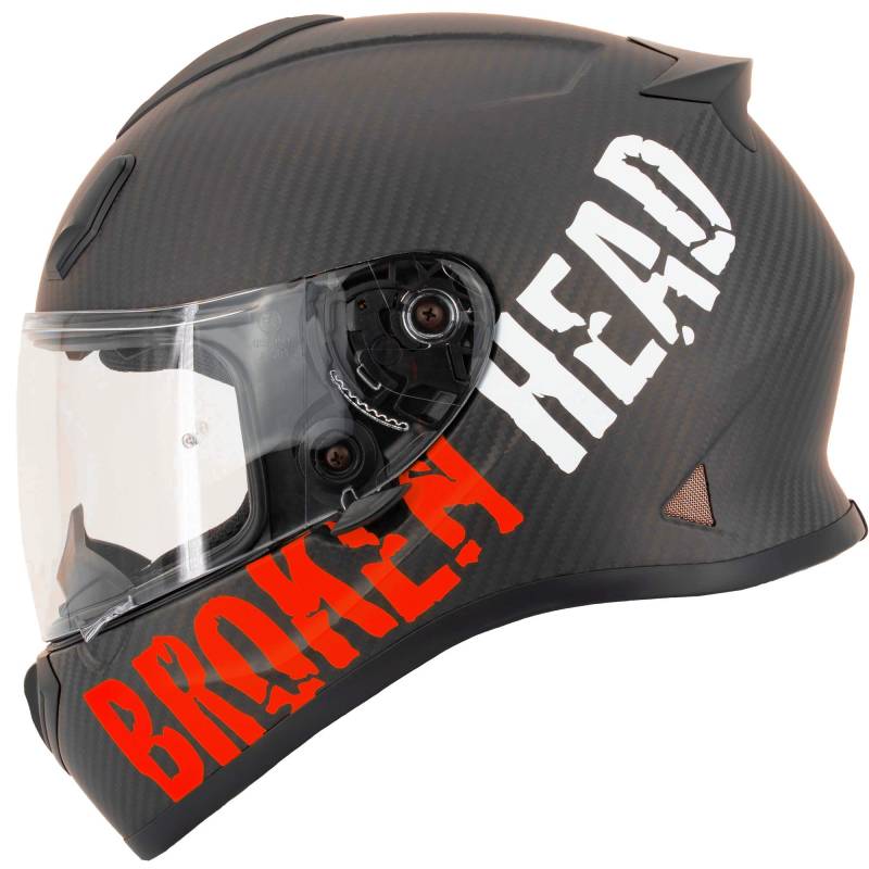 Broken Head BeProud Carbon Ltd. - Leichter Racing Motorradhelm & Integralhelm - Matt-Schwarz & Rot - S (55-56 cm) von Broken Head