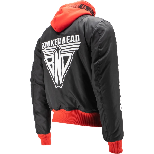 Broken Head Bomberjacke BND Logo Schwarz-Rot von Broken Head