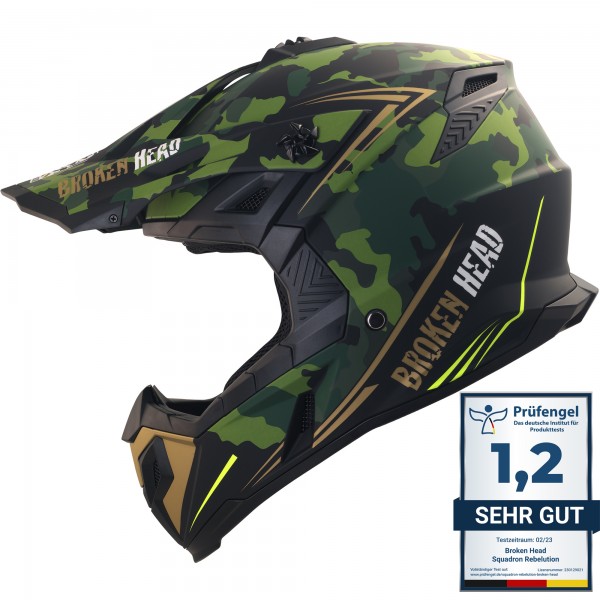 Broken Head Crosshelm Squadron Rebelution Camouflage Gold-Neon-Gelb von Broken Head