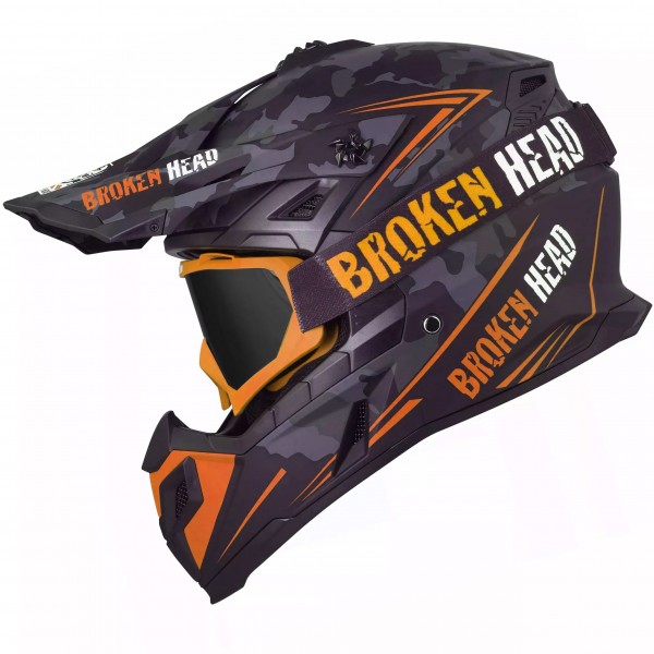 Broken Head Crosshelm Squadron Rebelution Orange + MX-2 Brille Orange Broken Head Crosshelm Squadron Rebelution Orange + MX-2 Brille Orange von Broken Head