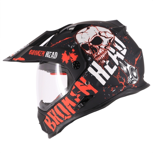 Broken Head Endurohelm Mit Sonnenblende Bone Crusher Rot Broken Head Endurohelm Mit Sonnenblende Bone Crusher Rot von Broken Head