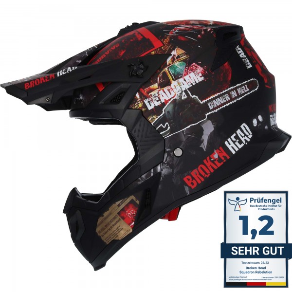 Broken Head MX Motocross-Helm Resolution Rot von Broken Head