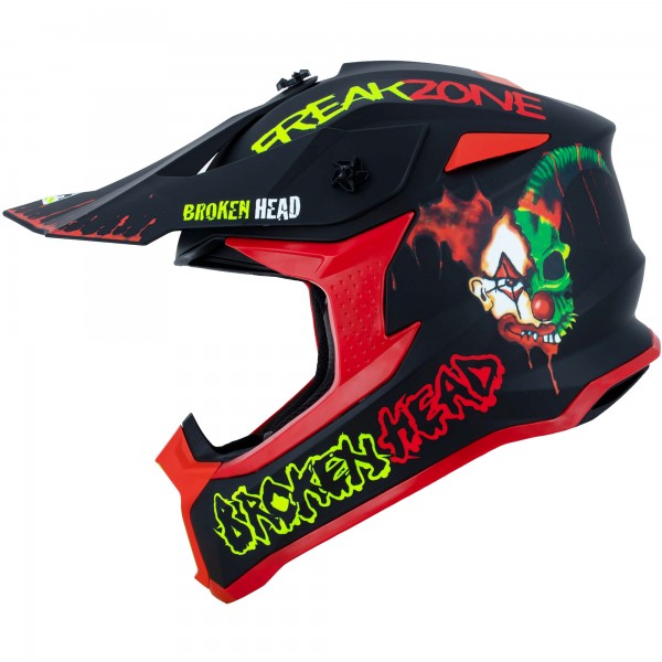 Broken Head Motocross-Helm FreakZone Schwarz-Rot von Broken Head