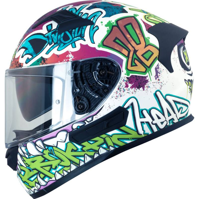 Broken Head Racing-Integralhelm InYourFace Weiß-Matt mit Sonnenblende (M 57-58 cm) von Broken Head