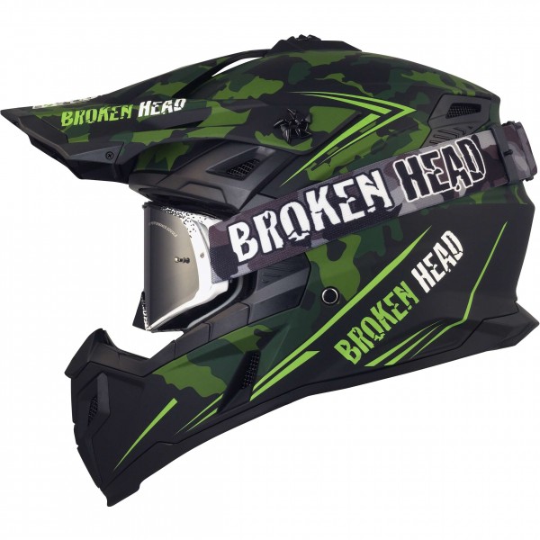 Broken Head Squadron Rebelution Grün + Crossbrille Regulator Schwarz von Broken Head