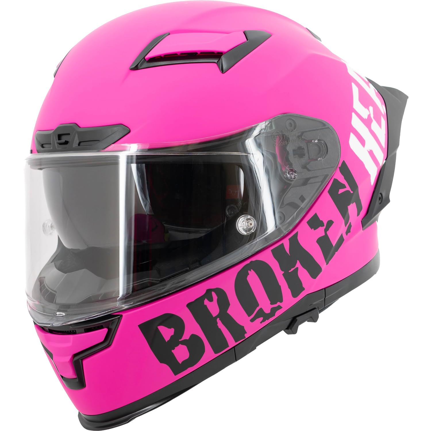 Broken Head Street Division - Motorradhelm Mit Sonnenblende und Spoiler - Integral-Helm - Ltd. Edition - Matt (Pink Matt, M 57-58 cm) von Broken Head