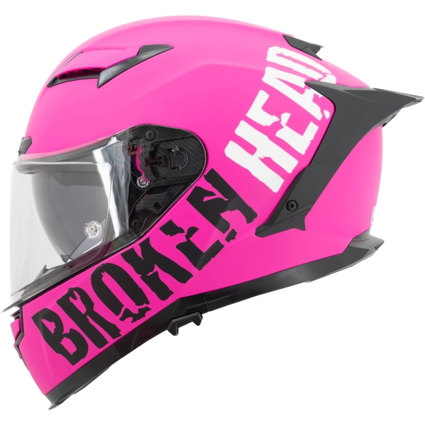 Broken Head Street Division Pink Matt Sport Helm Mit Sonnenblende von Broken Head