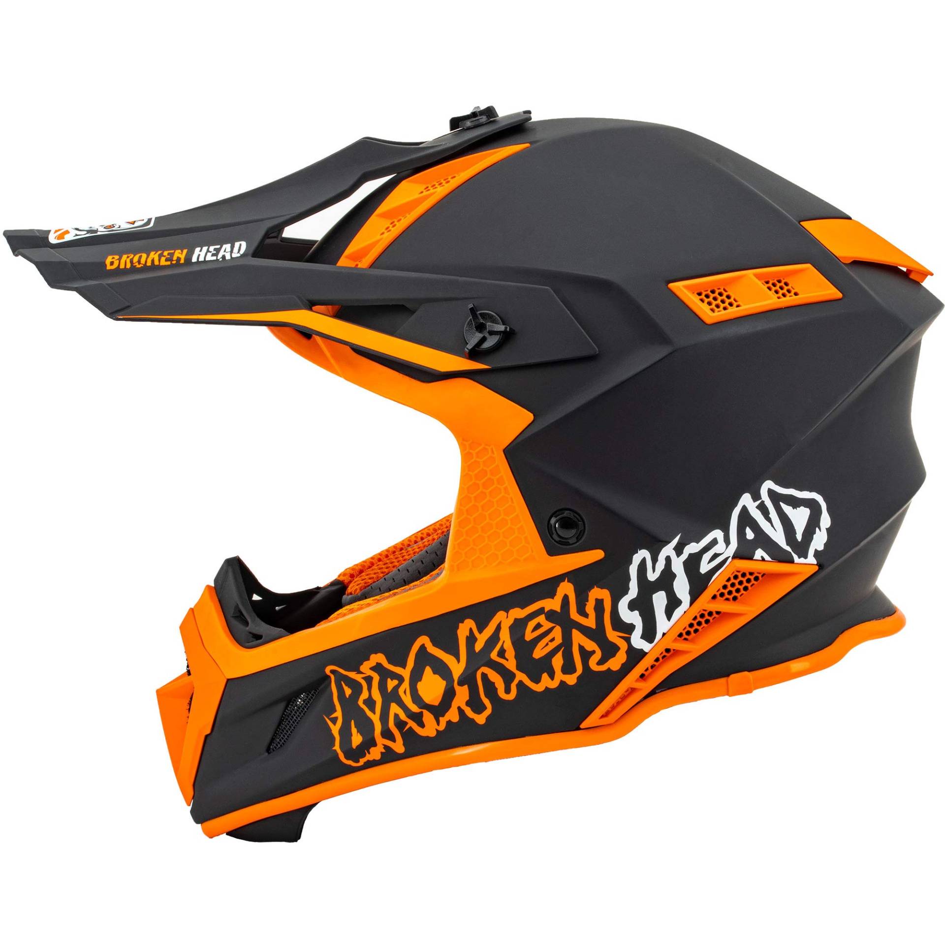 Broken Head The Hunter - Ultra Leichter Motocross-Helm & Enduro-Helm für Profis - Light Orange - Größe L (59-60 cm) von Broken Head