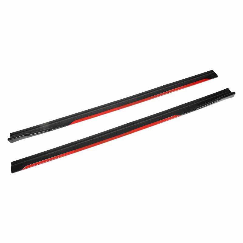 Auto -Seitenrock, Seitenrock mit 86.61x4.33in 8pcs Autokörper -Styling Hellschwarzer Rotes Trenner Diffusor Winglet Universal Side Spoiler für Autos für von Brrnoo