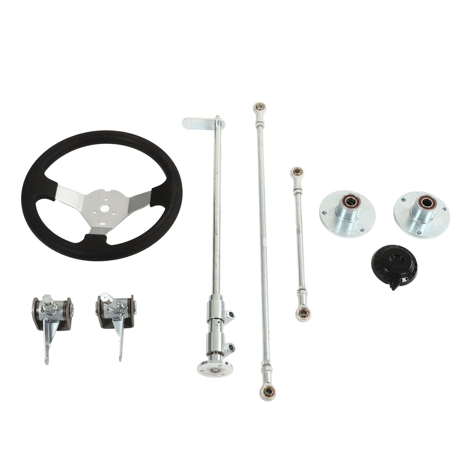 Go Kart Lenkset, Go Kart Lenkrad mit Accessoires Metall Teile für 100 125 140 150 Quad von Brrnoo