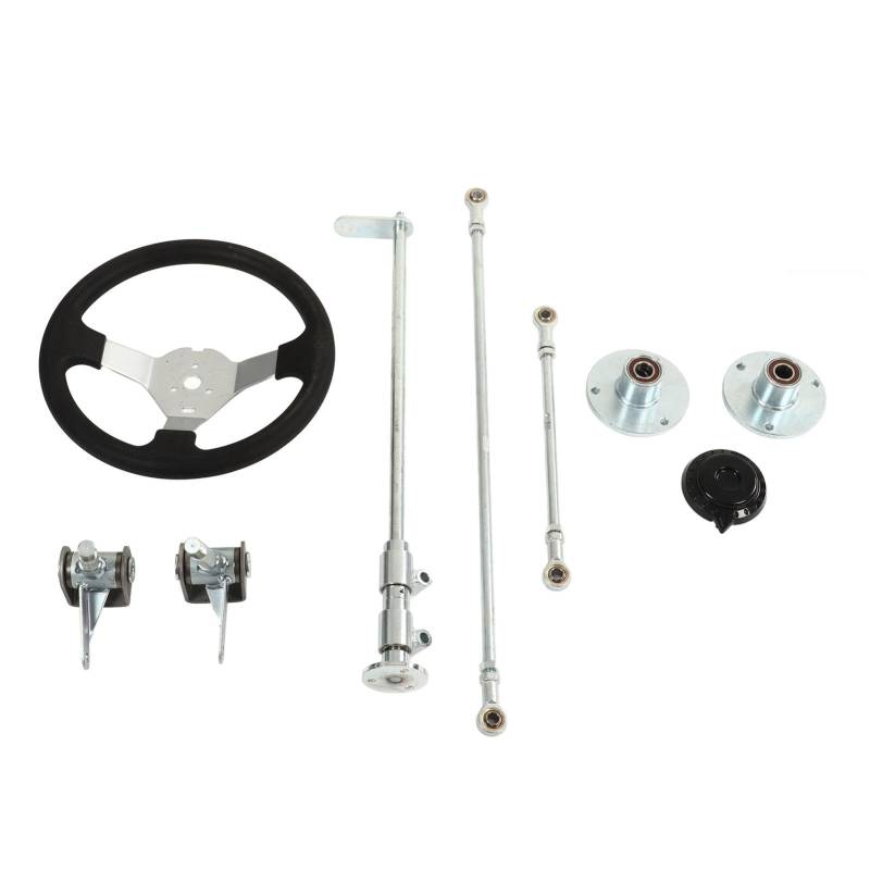 Go Kart Lenkset, Go Kart Lenkrad mit Accessoires Metall Teile für 100 125 140 150 Quad von Brrnoo
