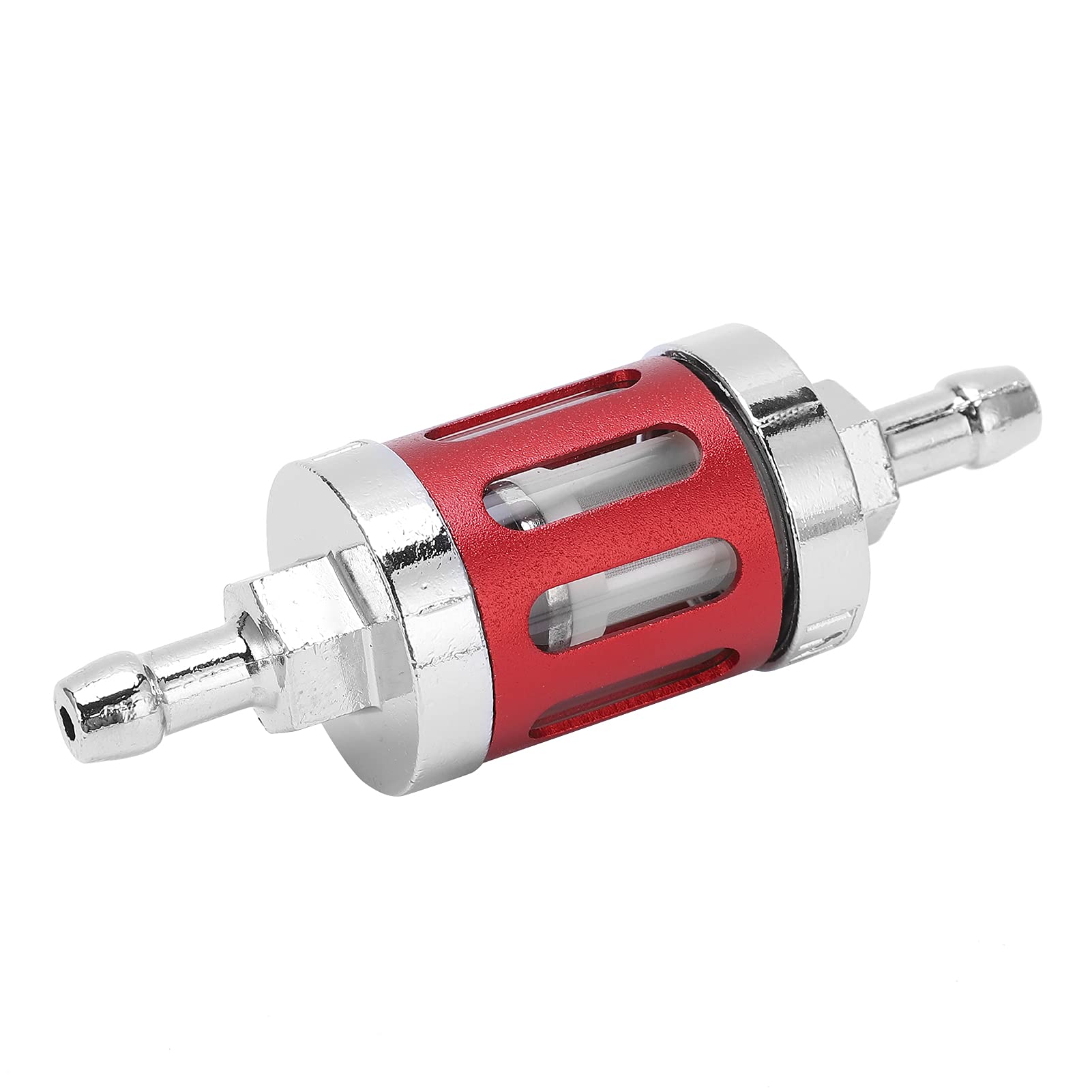 Kraftstofffilter, Inline -Kraftstofffilter Aluminiumlegierung Abdeckung Glasersatz Ersatz Fuelfilter für Autos ATV SUVs Motorräder Boxenbikes (Rot) von Brrnoo