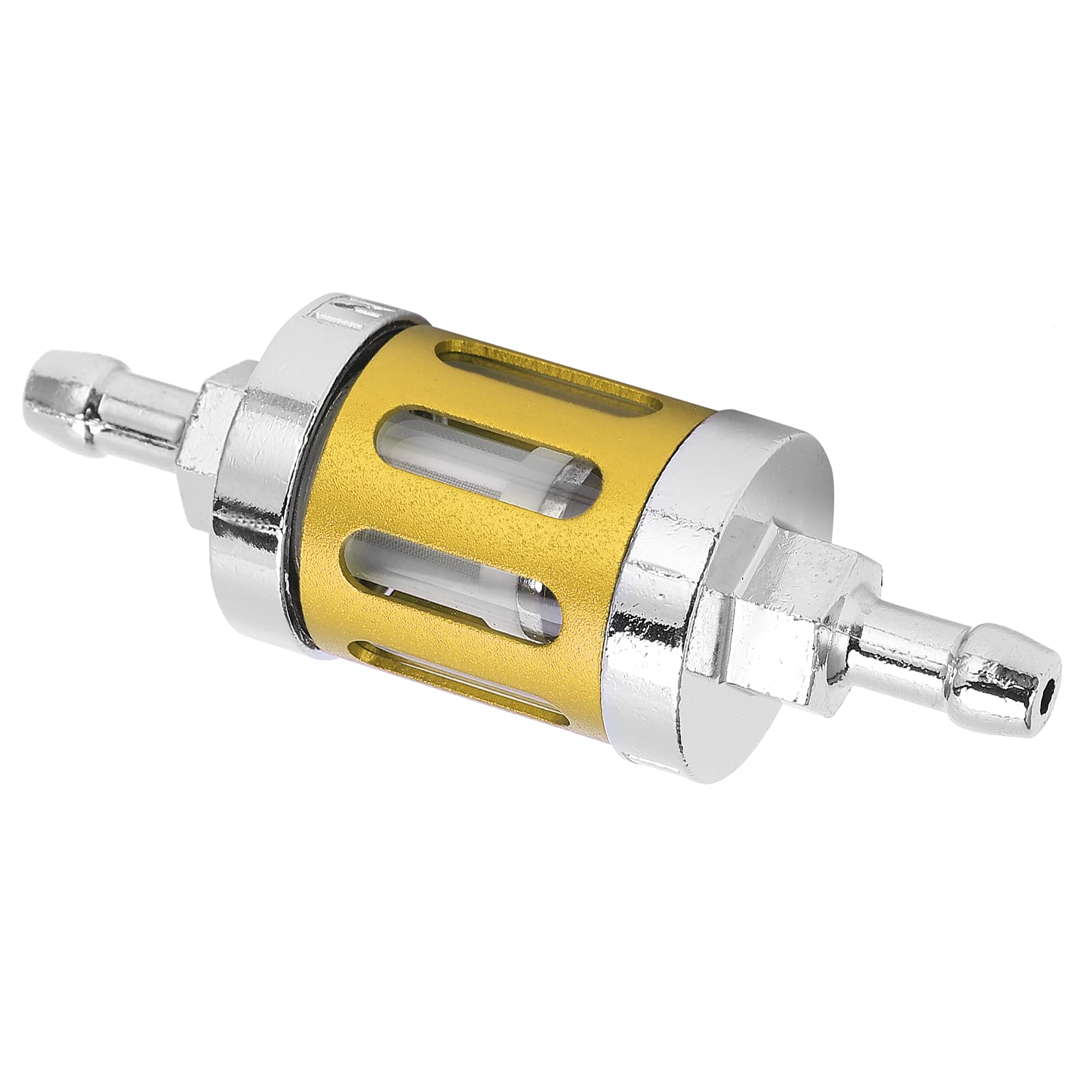Kraftstofffilter, Inline -Kraftstofffilter Aluminiumlegierung Abdeckung Glasersatz Ersatz Fuelfilter für Autos ATV SUVs Motorräder Boxenbikes (YELLOW) von Brrnoo