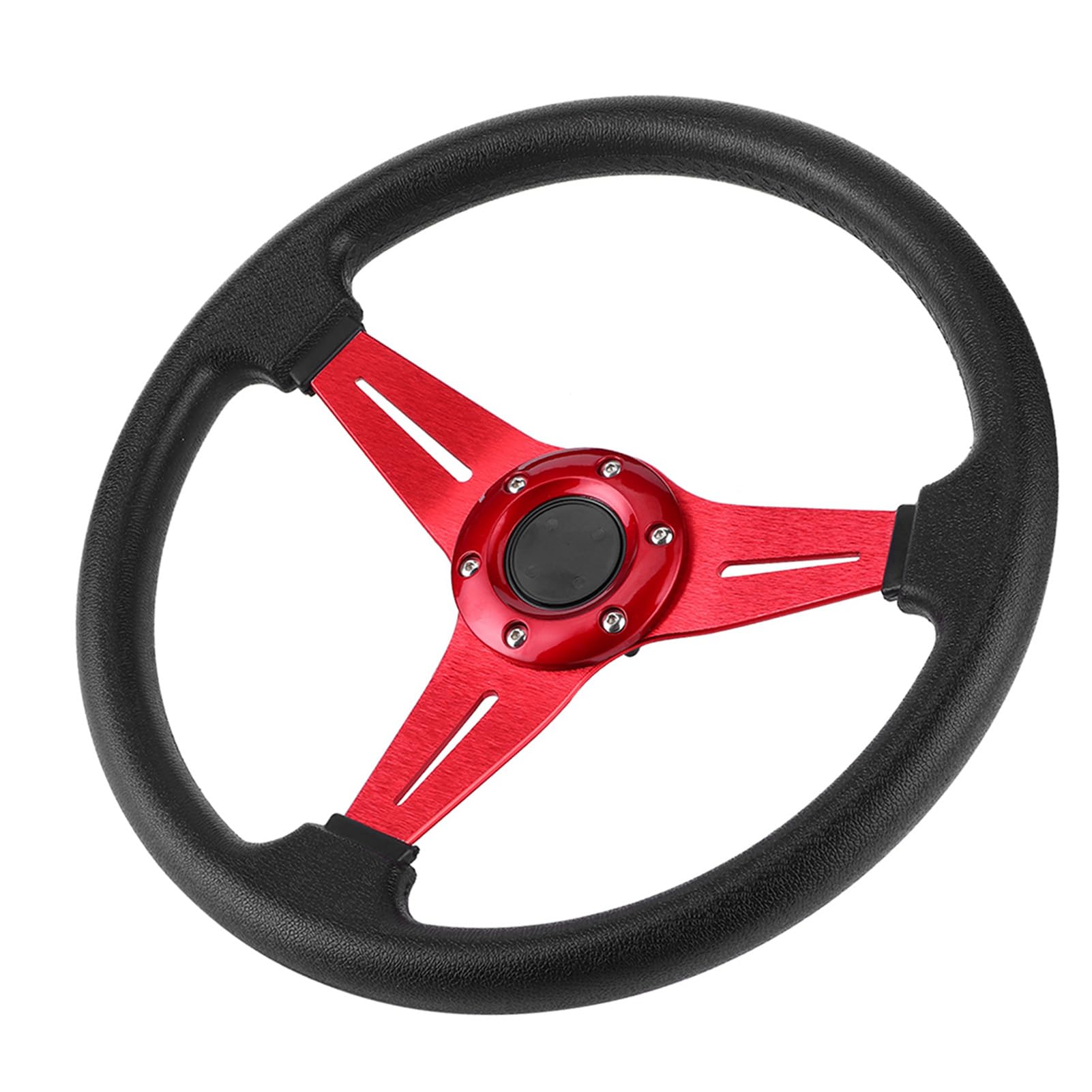 Lenkrad, 350 Mm/14 -Zoll -Rennwagen Drifting Lenkradersatz Ersatz Lenkrad mit Rennspiel für Universelles Modifiziertes Zubehör (Rot) von Brrnoo