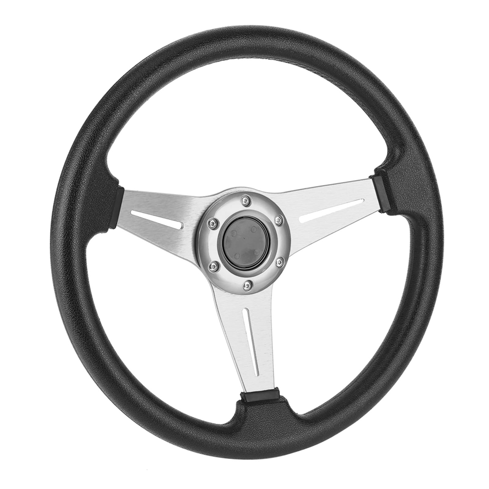 Lenkrad, 350 Mm/14 -Zoll -Rennwagen Drifting Lenkradersatz Ersatz Lenkrad mit Rennspiel für Universelles Modifiziertes Zubehör (SILVER) von Brrnoo