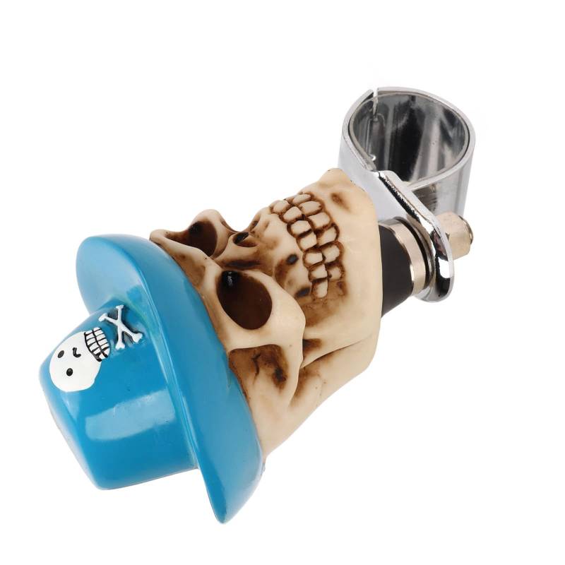 Lenkradspinner, Schädel in Blauem Oberhmut Griff Selbstmordknopf Lenkradknopf Spinner Lenkradspinner Universal für Autos Trucks Traktoren Boote Boote von Brrnoo