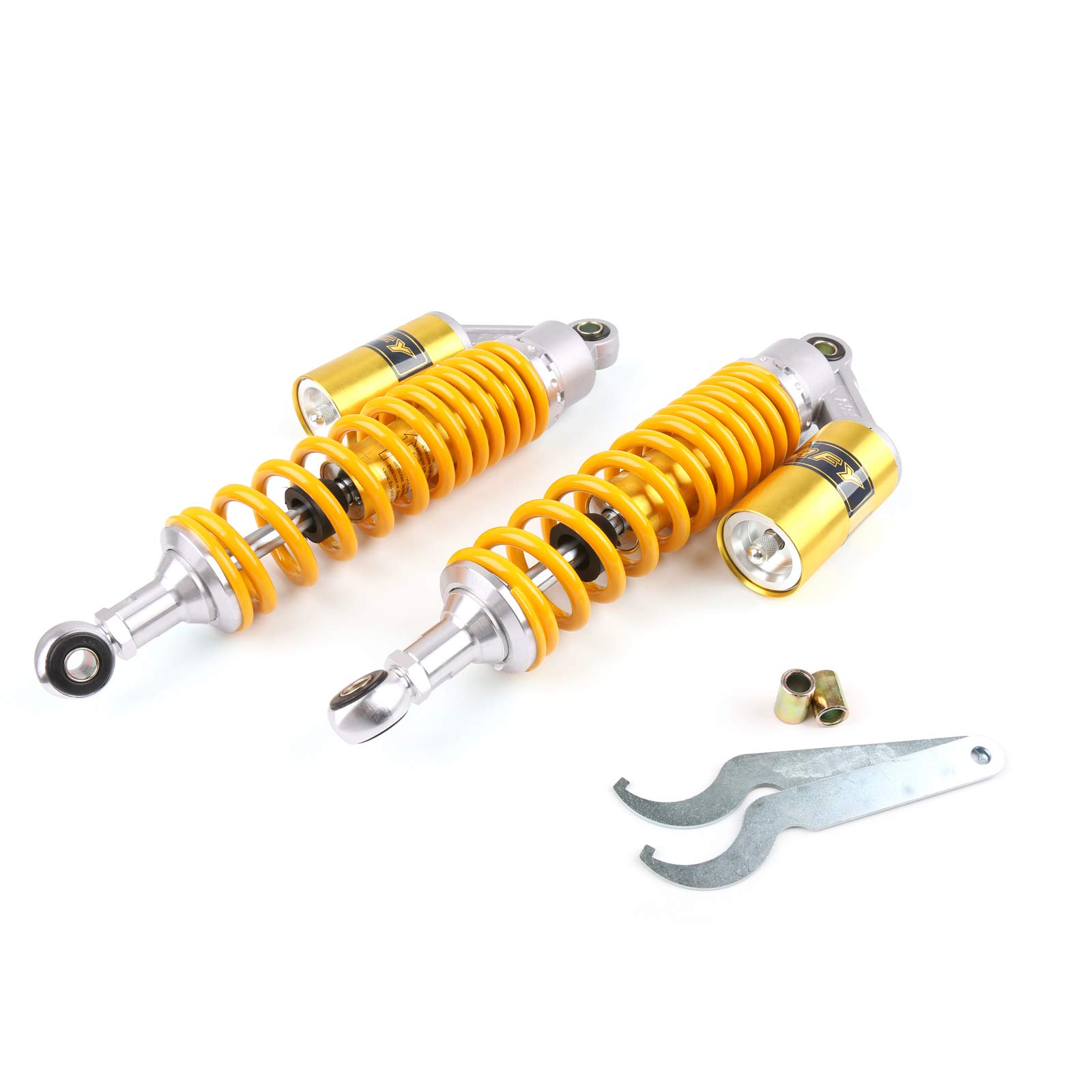 Bruce & Shark 2Pcs 13,5 "340Mm Stoßdämpfer Air Shocker Heckstoßdämpfer Passend für Har-Ley Ducati Yellow von Bruce & Shark