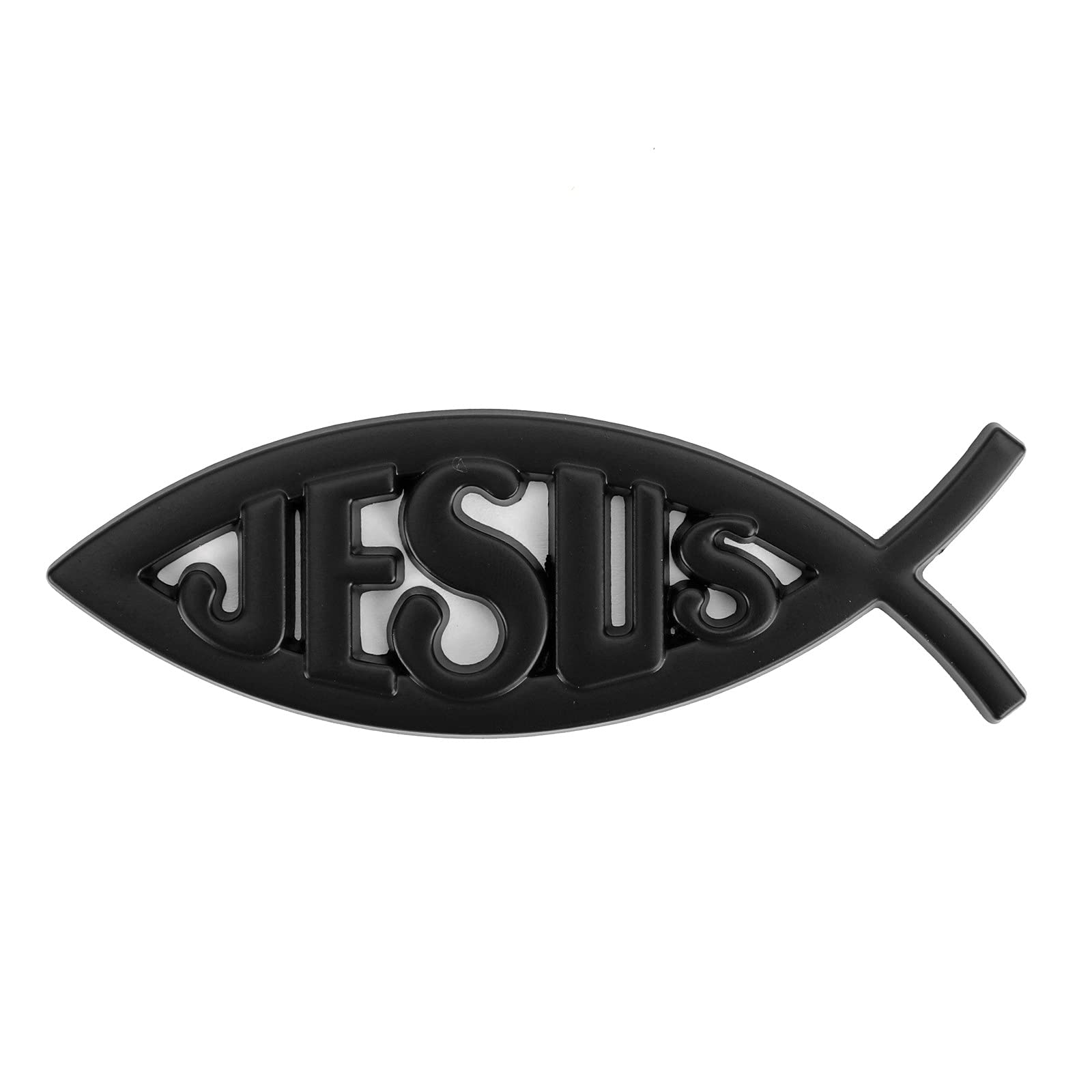 Bruce & Shark 3D Car Decal Emblem Aufkleber Religiöser Für Jesus Christian Fish Symbol Black von Bruce & Shark