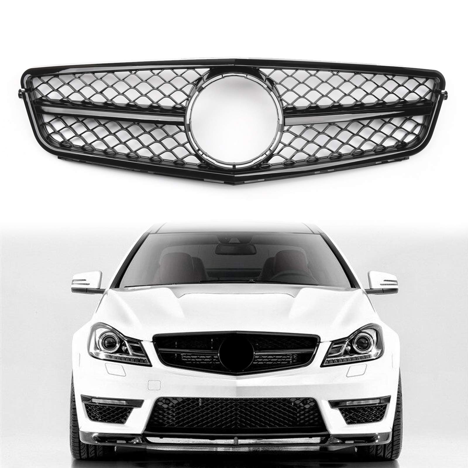 Bruce & Shark Auto Kühlergrill Amg Black Front Stoßstange Kühlergrill Grill Passend für C-Class Benz W204 C300 C350 2008-2014 Bruce & Shark Auto Kühlergrill Amg Black Front Stoßstange Kühlergrill Grill Passend für C-Class Benz W204 C300 C350 2008-2014 von Bruce & Shark
