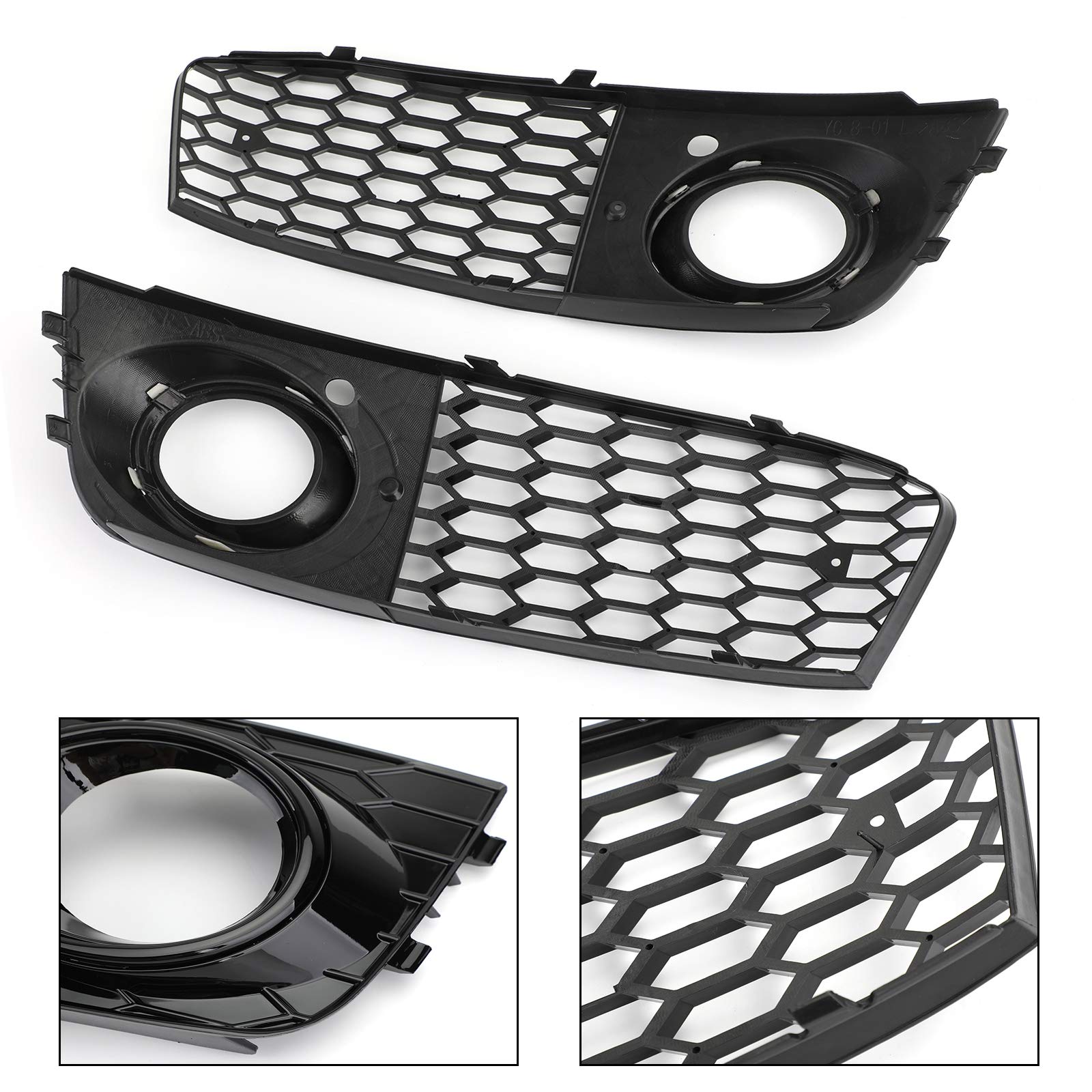 Bruce & Shark Pair Honeycomb Mesh Fog Light Open Vent Kühlergitter Für Au-di A4 B8 2009-2012 von Bruce & Shark