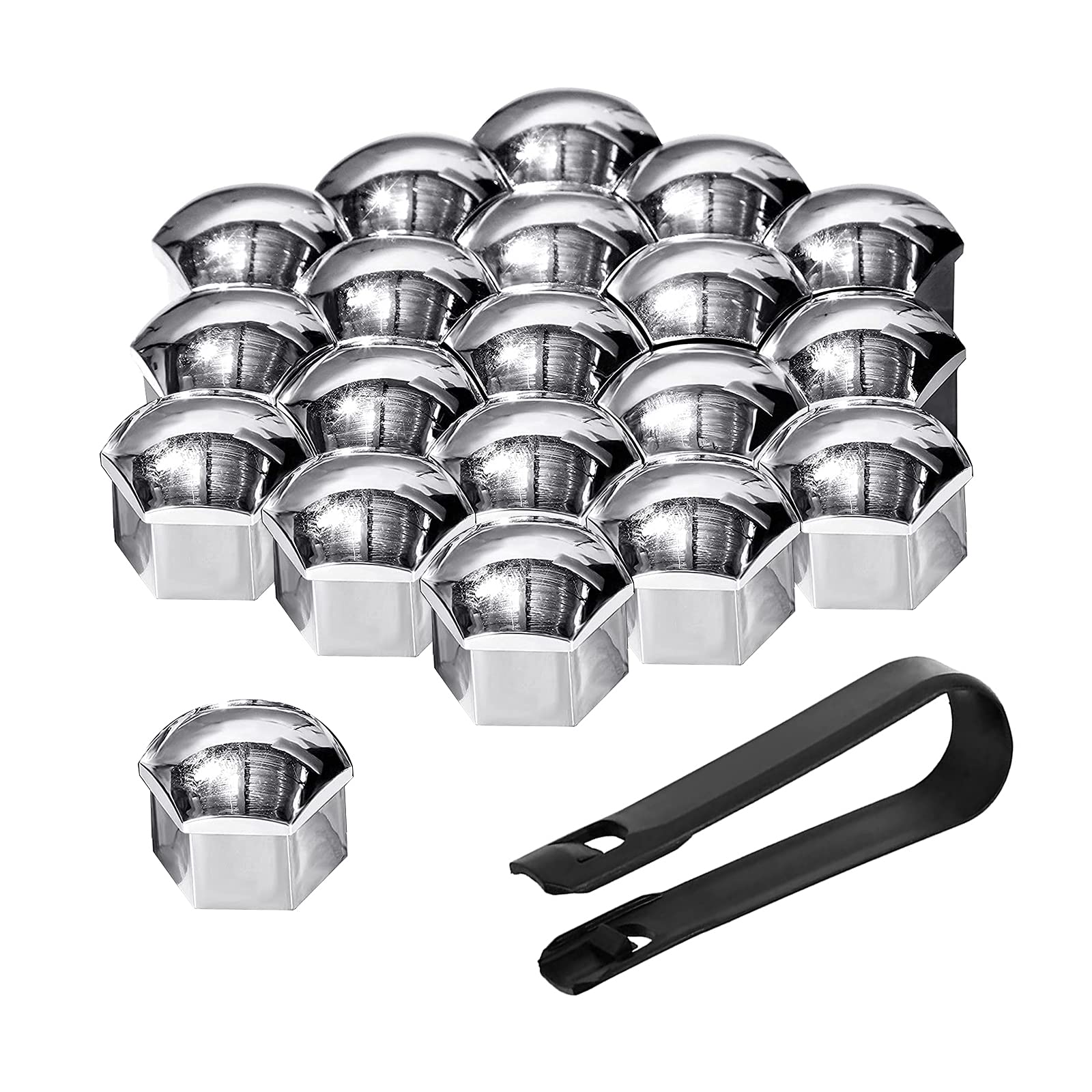 20 StüCke Rad Mutter Cap Universal Reifen Mutter Covers,Kunststoff Nut Abdeckkappe Schraube Auto Mutter Covers Bolt Radkappen, Sechskant-Reifenmuttern Abdeckungen Mit Entfernung Werkzeug (silber-17mm) 20 StüCke Rad Mutter Cap Universal Reifen Mutter Covers,Kunststoff Nut Abdeckkappe Schraube Auto Mutter Covers Bolt Radkappen, Sechskant-Reifenmuttern Abdeckungen Mit Entfernung Werkzeug (silber-17mm) von Bseical