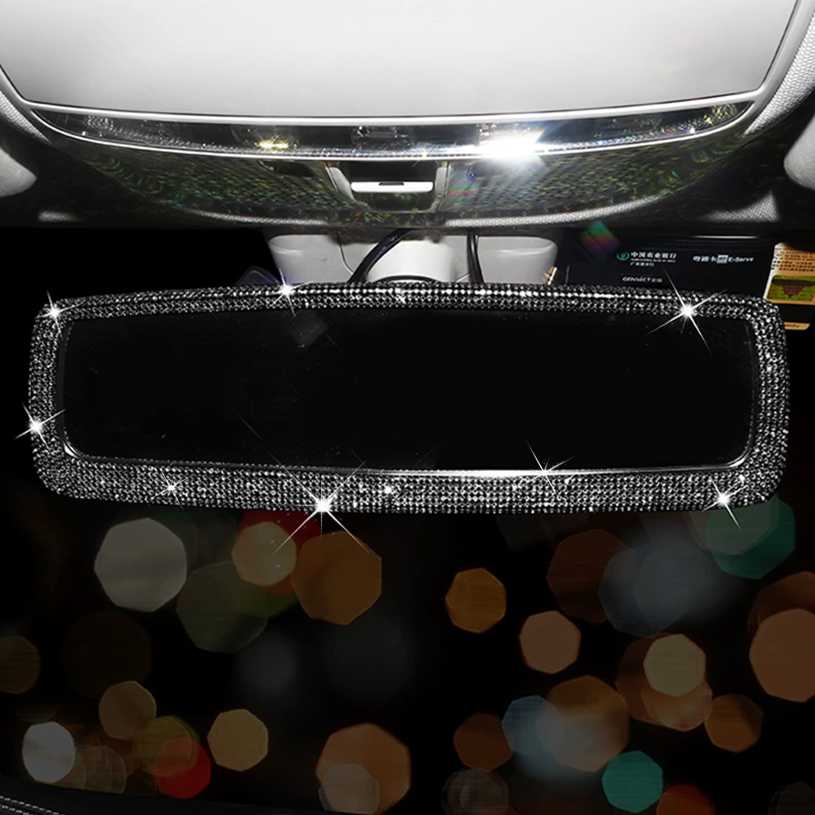 Spiegel Deko Glitzer, Zubehör für Frauen, Auto Anhänger, Rückspiegel Innen Set, Glamour 9-Farben 275mm Blendschutz Universal Montiert auf Innenspiegel Auto/SUV Innenraum Spiegel Deko Glitzer, Zubehör für Frauen, Auto Anhänger, Rückspiegel Innen Set, Glamour 9-Farben 275mm Blendschutz Universal Montiert auf Innenspiegel Auto/SUV Innenraum von Bseical