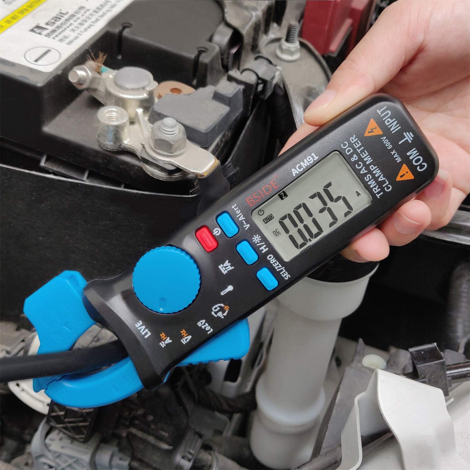 Bside ACM91 Strommesszange, 1 mA, Dreheisen-Instrument, Auto-Messbereich 6000 Counts, Voltmeter, Temperaturkapazität, Frequenz, stromführende Kabel, V-Alarm, Tester mit Clip an der Rückseite Bside ACM91 Strommesszange, 1 mA, Dreheisen-Instrument, Auto-Messbereich 6000 Counts, Voltmeter, Temperaturkapazität, Frequenz, stromführende Kabel, V-Alarm, Tester mit Clip an der Rückseite von BSIDE