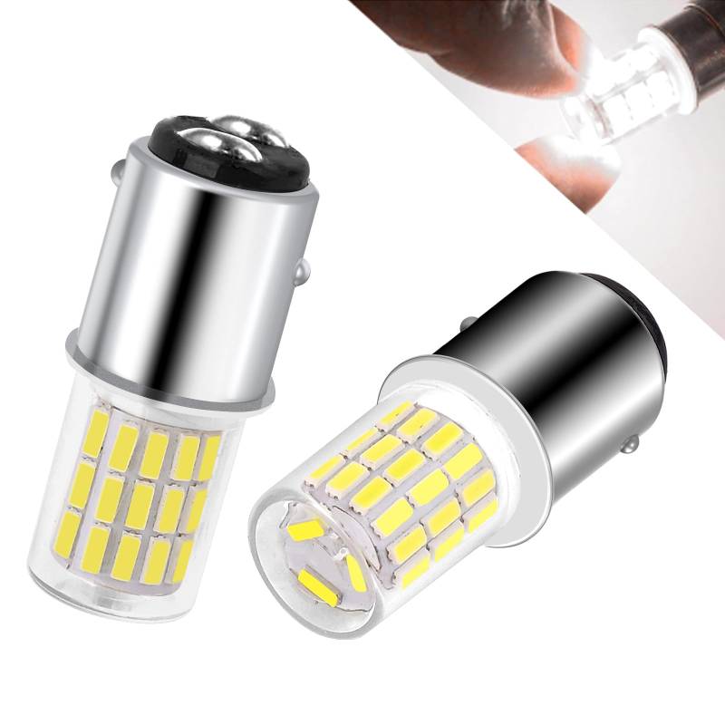 Bsxywa 2-Stück LED Weiß Leuchtkraft Glühbirne 6000K, Doppelkontaktsockel, Hohe und niedrige Helligkeit, Für Landschaft Beleuchtung etc. von Bsxywa