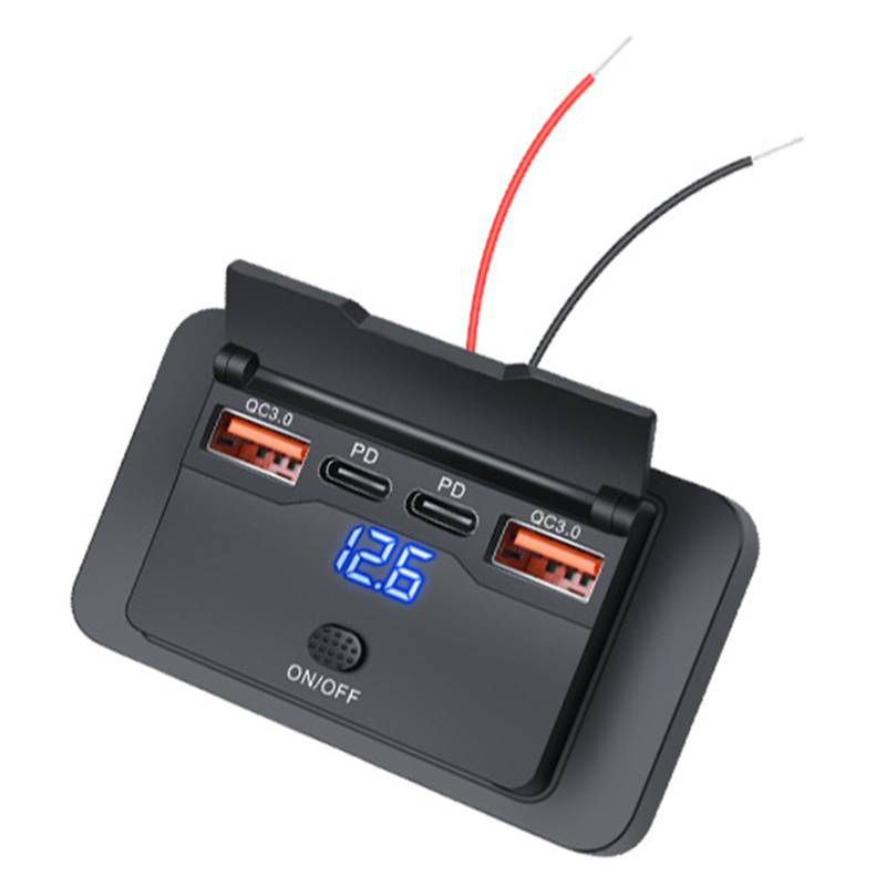 Btgghytr 12V/24V Typ C USB Outlet Power Switches Double PD3.0 QC3.0 Quick Charges Socket Motorcycle Accessories For Car Marine von Btgghytr