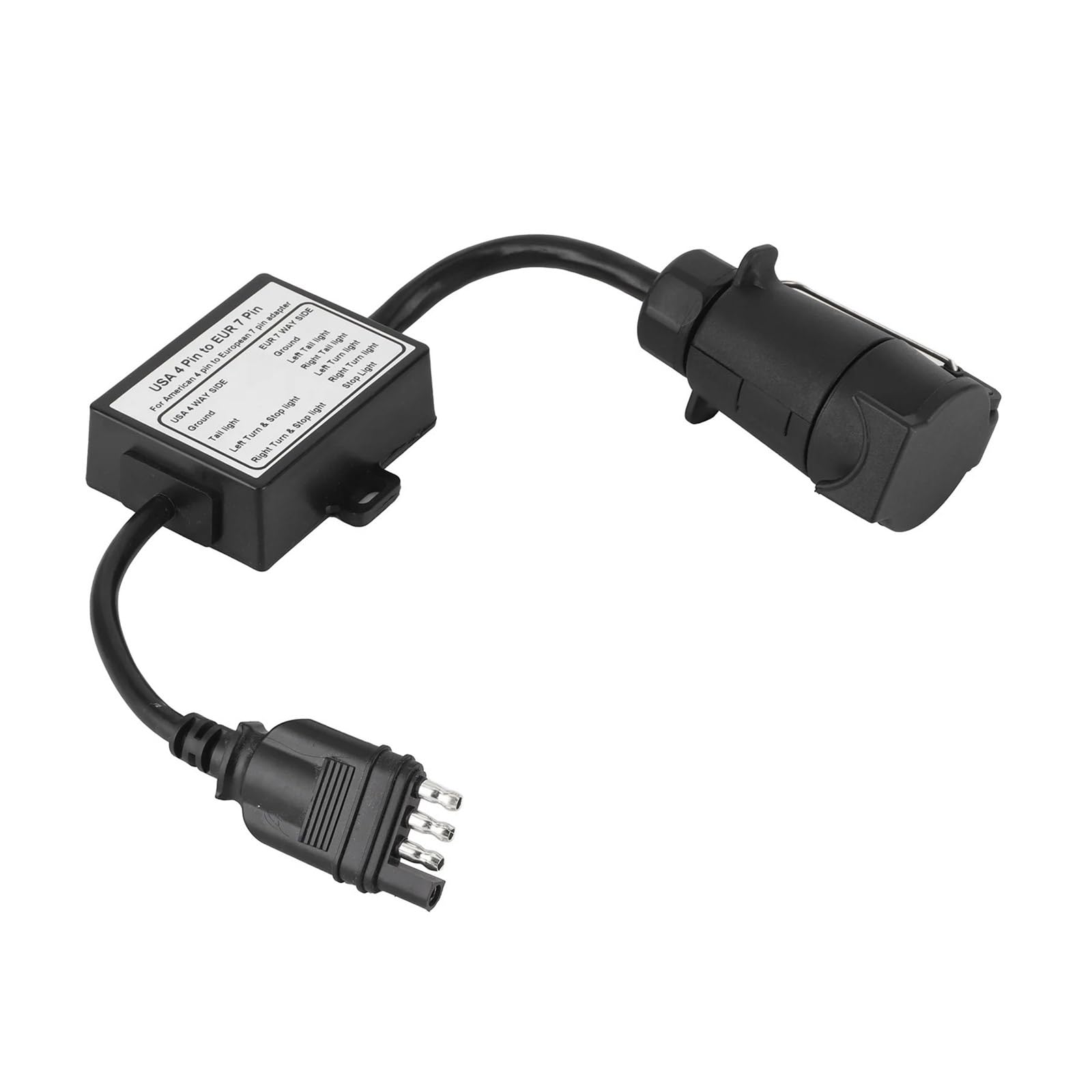 Btgghytr 4-poliger auf 7-poliger Konverter-Adapter für stabile Anhänger-Beleuchtungssysteme, verbesserte Fahrsicherung, Bremslichtfunktion Btgghytr 4-poliger auf 7-poliger Konverter-Adapter für stabile Anhänger-Beleuchtungssysteme, verbesserte Fahrsicherung, Bremslichtfunktion von Btgghytr