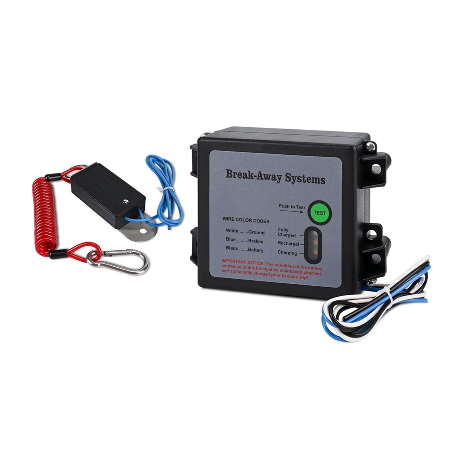Btgghytr Einfach zu installierende elektrische Anhängerbremse, Breakaway-System-Controller, 12 V, mit LED-Indikatoren für den Fahrzeuggebrauch Btgghytr Einfach zu installierende elektrische Anhängerbremse, Breakaway-System-Controller, 12 V, mit LED-Indikatoren für den Fahrzeuggebrauch von Btgghytr