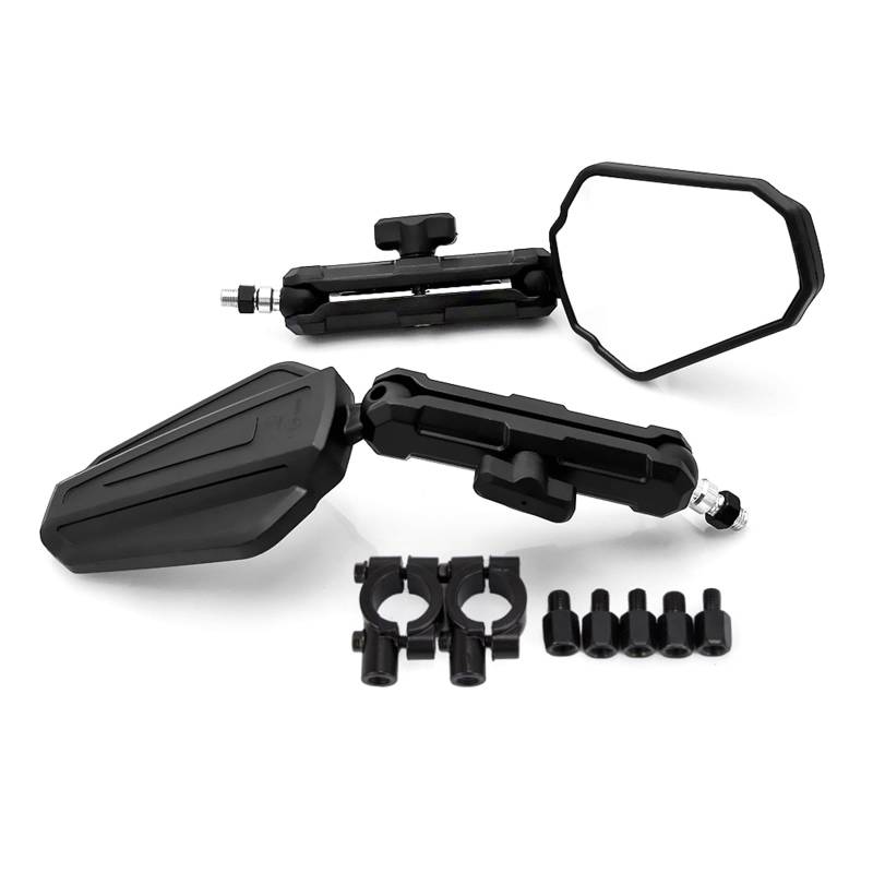 Btgghytr Moped Dirt Bike Motorrad Rückansicht Reflektoren Set mit Lenkerhalterung Klemmen mit verstellbarer Klemme für Fahrer 1 Paar von Btgghytr