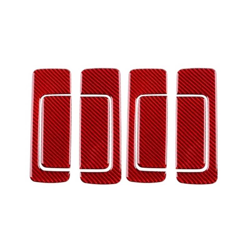 Auto Interieur Panel Trim Auto Innentürgriff Pull Innenverkleidung Aufkleber Dekorieren Abdeckung Echte Weiche Kohlefaserplatte Für Mini Für Countryman U25 2024 2025 Auto Innenraum Zubehör(RED) von Btnuahq
