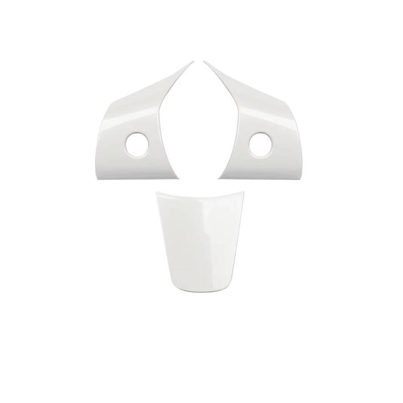 Auto Interieur Panel Trim Für Tesla Für Model 3 Für Model Y Lenkrad Trim Aus ABS Carbon Faser Matte Für Tesla 2022-2023 Innen Geändert Zubehör Auto Innenraum Zubehör(White) von Btnuahq