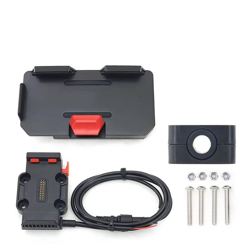 Navigationshalterung Querstange Roll Bar Telefon Navigation Halterung Basis R1250GS CRF1100L F900XR R18 Für Alle Motorrad Drahtlose Aufladen 12mm 16mm 22mm Telefonständerhalter GPS(A Set - Red 12mm) von Btnuahq