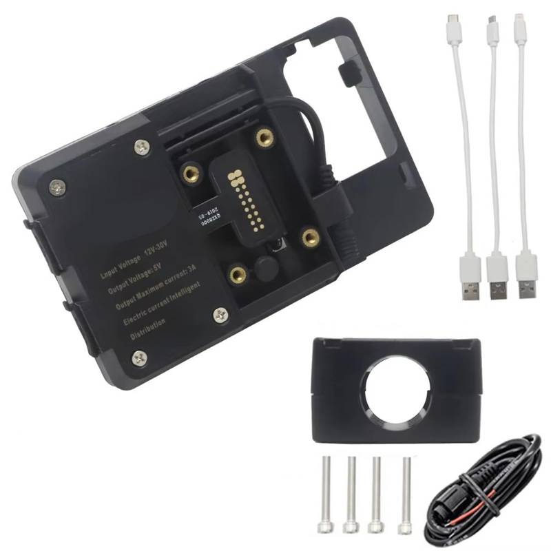 Navigationshalterung Wireless Für Ladegerät Schnelle Lade Handy-Navigation Halterung Für R1250GS R1200GS Für ADV S1000XR F650GS F850GS F900R R1200RS Telefonständerhalter GPS(USB 22mm Clip) von Btnuahq