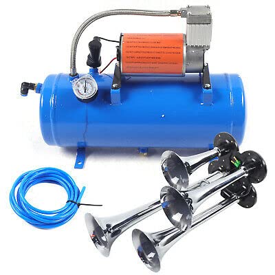 Train Luft Horn Kit Mit Kompressor Tank Durable Suv Car Truck 12V 150Psi 6L Air Compressor Trompete Hupe Trumpet Dc Neu Luftkompressor ReifenfüLler Dhl Komplettsystem Trumpethorn FüR Huge Sound von BuRuiYoten