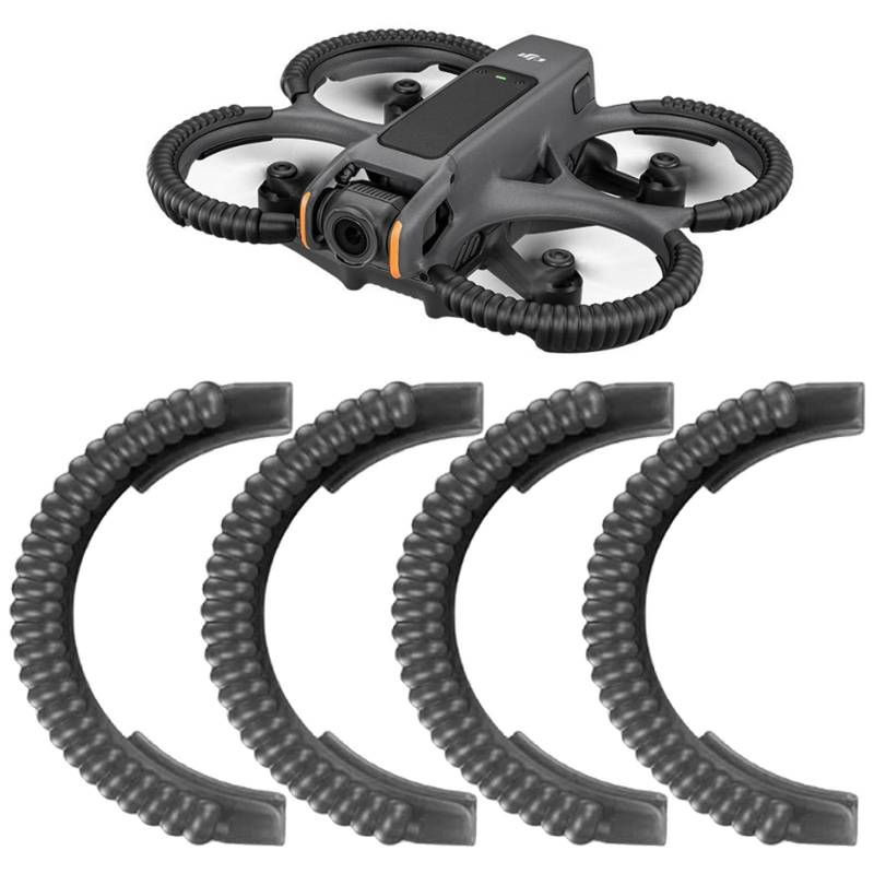 Buaak 4 Stück Schutz Stoßstangen Ring, Für Avatar 2 Propellerschutz,Bumper Anti-Collision Shockproof,Schutzzubehör Für DJI Avata 2 Fly More Combo(Schwarz) von Buaak