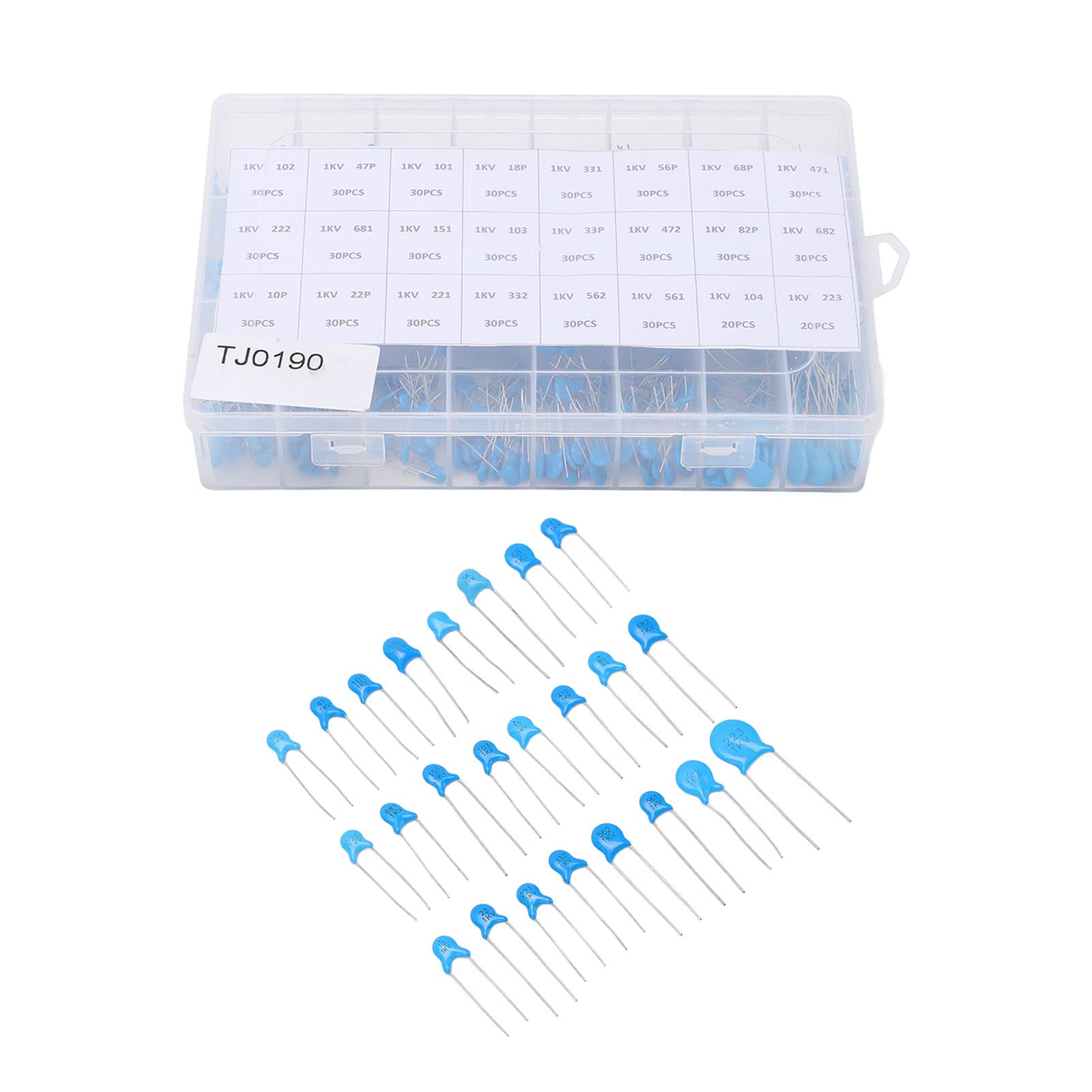 24 Werte 700 Stück 1KV Keramik Kondensator Sortiment Kit Monolithischer Keramikkondensator Capacitor mit Kunststoffbox für Elektronische Radio TV Geräte 24 Werte 700 Stück 1KV Keramik Kondensator Sortiment Kit Monolithischer Keramikkondensator Capacitor mit Kunststoffbox für Elektronische Radio TV Geräte von Buachois