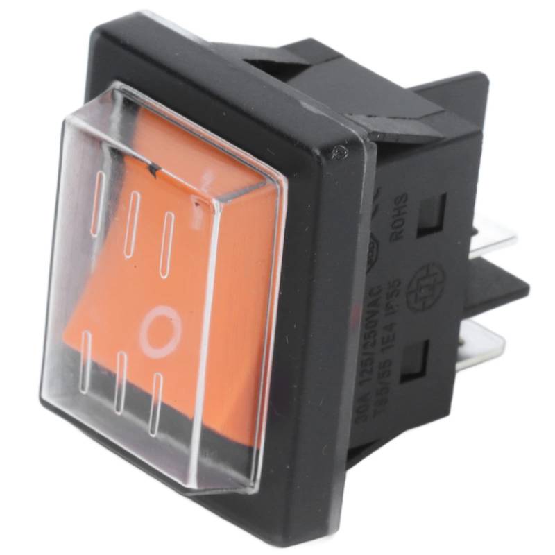 Ein-Aus Kippschalter 4 polig 125/250 VAC 30A 4 Polig Wippschalter ABS Wasserdicht Bootstyp Schalter mit LED Licht für Häuser, Industrie,DIY von Buachois