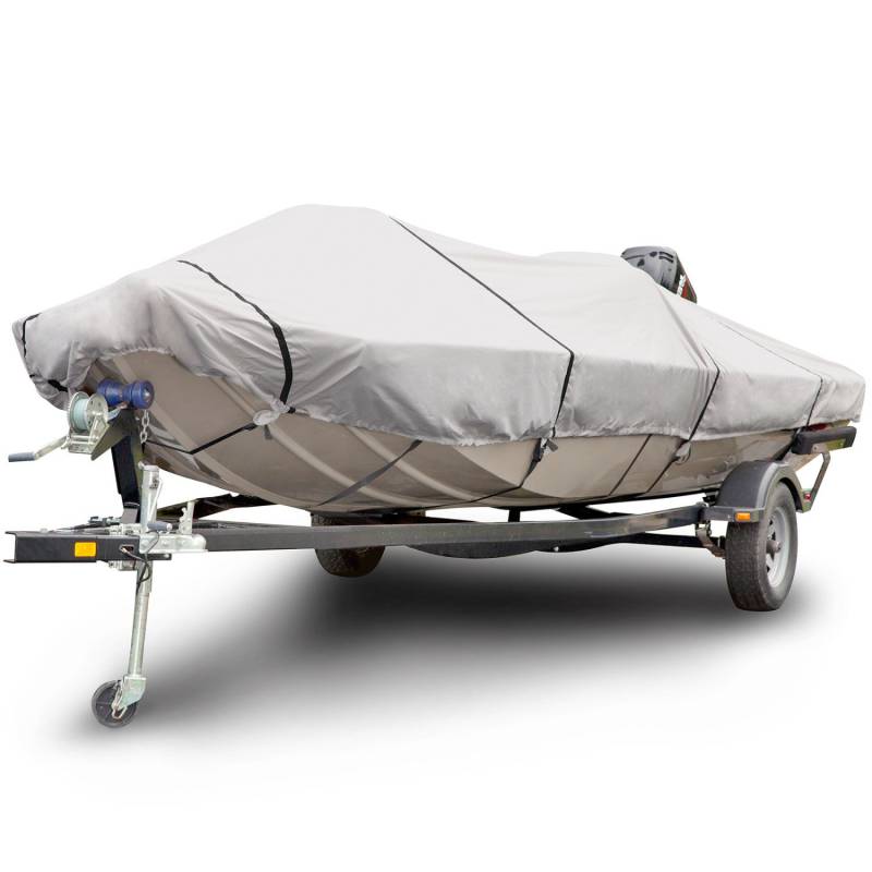 Budge B-611-X5 Bootsabdeckung, Flache Vorderseite, 600 Denier, flach, grau, 4,7-50,8 m lang (Strahlbreite bis 259,1 cm), wasserdicht, UV-beständig von Budge