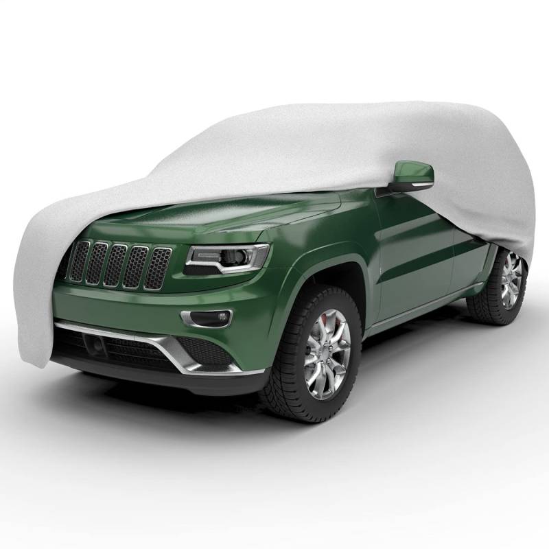 Budge - URB-2 Regenschutz-SUV-Abdeckung, für den Außenbereich, wasserabweisend, atmungsaktiv, SUV-Abdeckung passt SUVs bis 533,4 cm, Grau von Budge