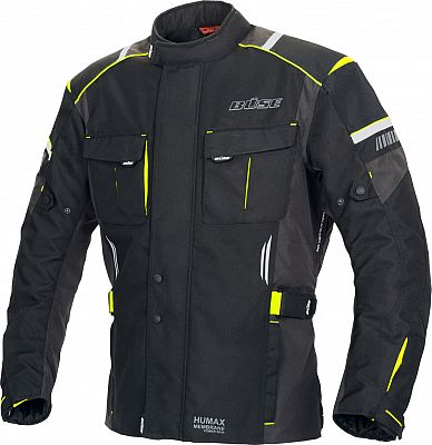 Büse Breno Pro, Textiljacke wasserdicht - Schwarz/Neon-Gelb - L von Büse