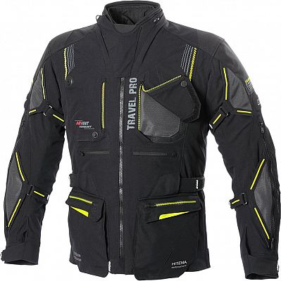 Büse Travel Pro, Textiljacke wasserdicht - Schwarz/Neon-Gelb - 48 von Büse