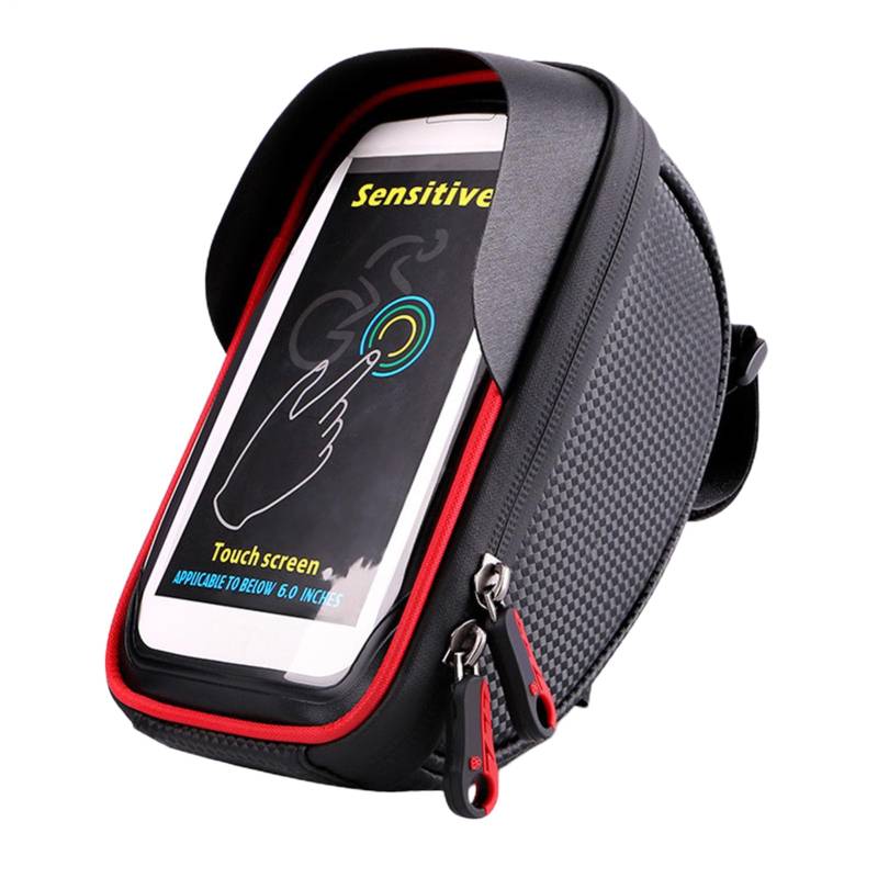 Buhyujkm Top Tube Cycling Phone Bag, Hard Shell Front Frame Holder, Cycling Mount Smartphone Stem, Waterproof Zipper Design for Outdoor, Adventures and Commuting, 7.09x4.33x3.94 Inches von Buhyujkm