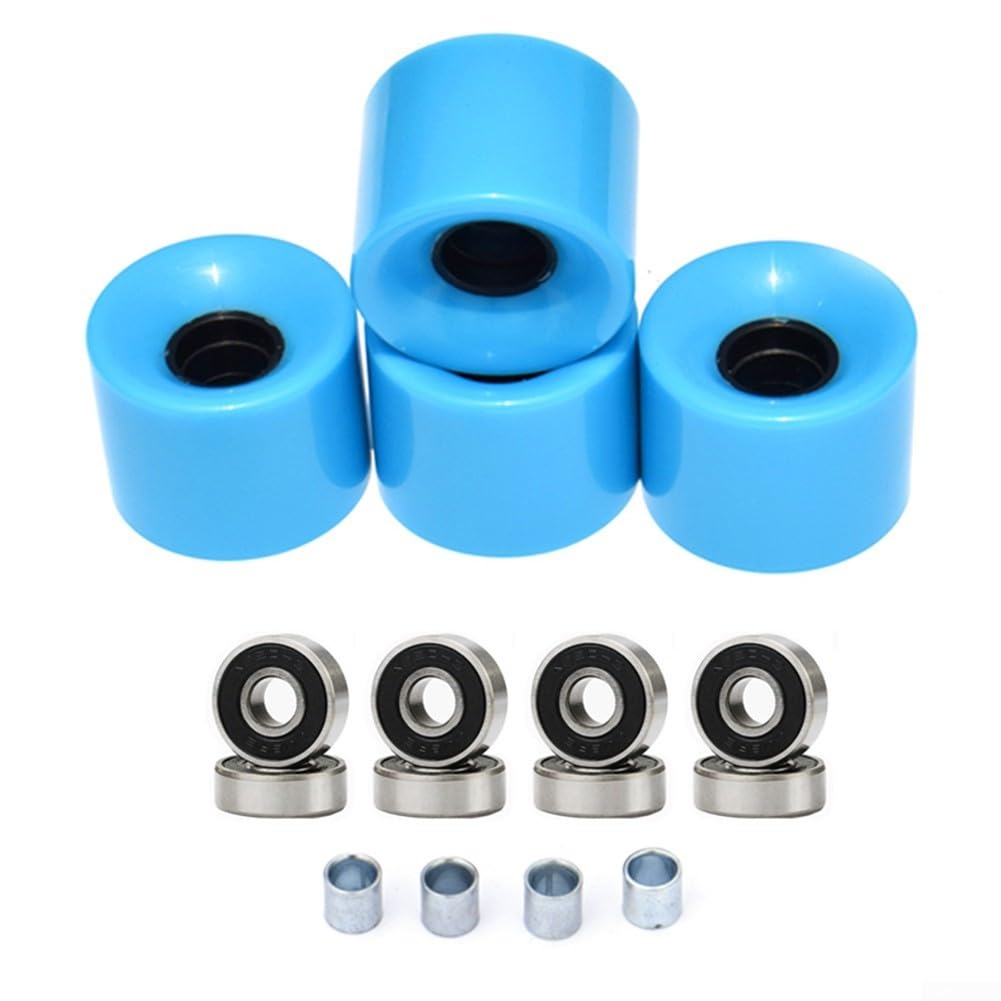 Bulevisiter Premium 60x45mm 78A Skateboard Longboard Rollen mit ABEC-9 Kugellagern und Abstandshaltern für Pro Street Skating, kompatibel mit Standard (Blau) von Bulevisiter