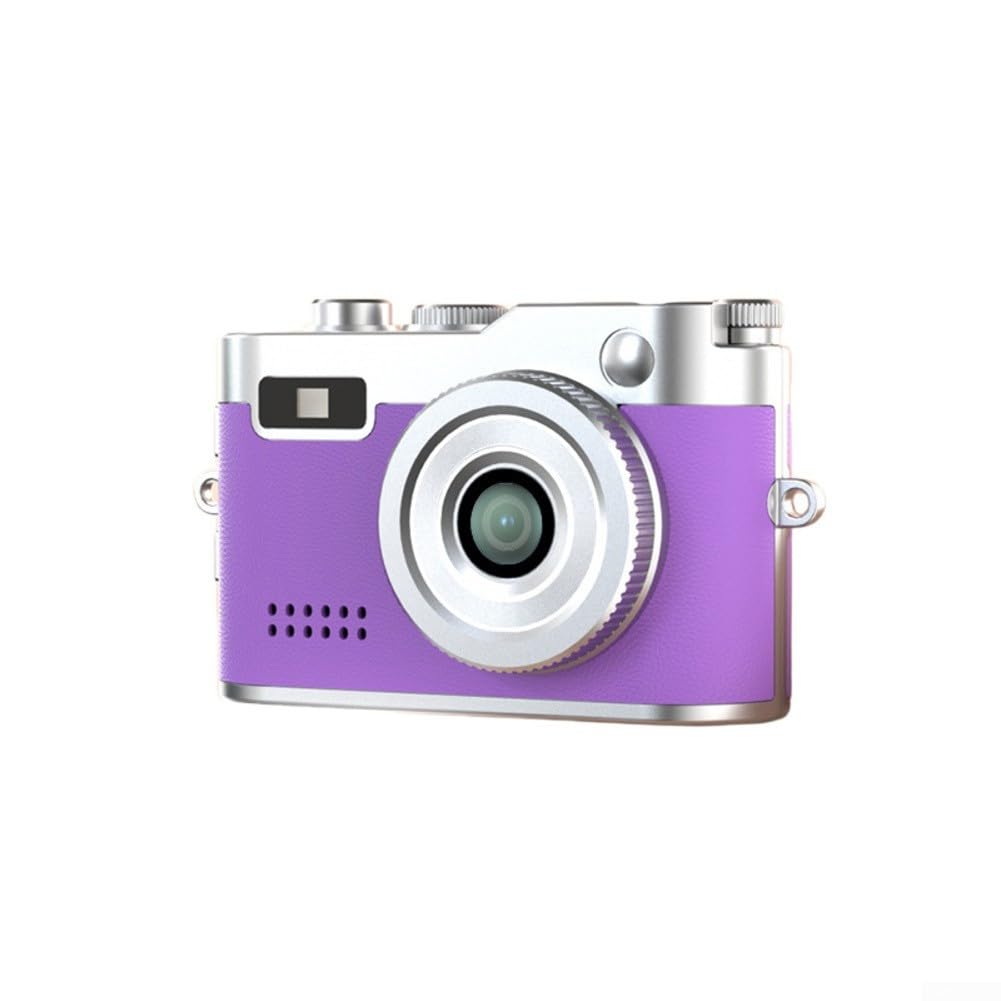 Digitalkamera im Taschenformat, 1080P Auflösung mit 2,4 cm (0,96 Zoll) Display, leichtes Metallgehäuse, Mini-Fotogerät für Reisen und den täglichen Gebrauch (lila) von Bulevisiter