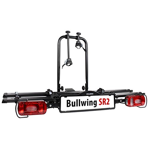 Bullwing SR2 - Fahrradträger für 2 Fahrräder auf die Auto Anhängerkupplung abklappbar (Rahmenhalter,Radstopper,Gurt) von Bullwing