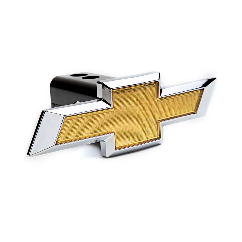 Bully CR-132 Verchromtes Metall, universelle Passform, LKW-Chevrolet-Logo, passend für 3,2 cm und 5,1 cm Anhängerkupplungsempfänger für LKWs von Chevy (Chevrolet), Ford, Toyota, GMC, Dodge RAM, Jeep von Pilot Automotive