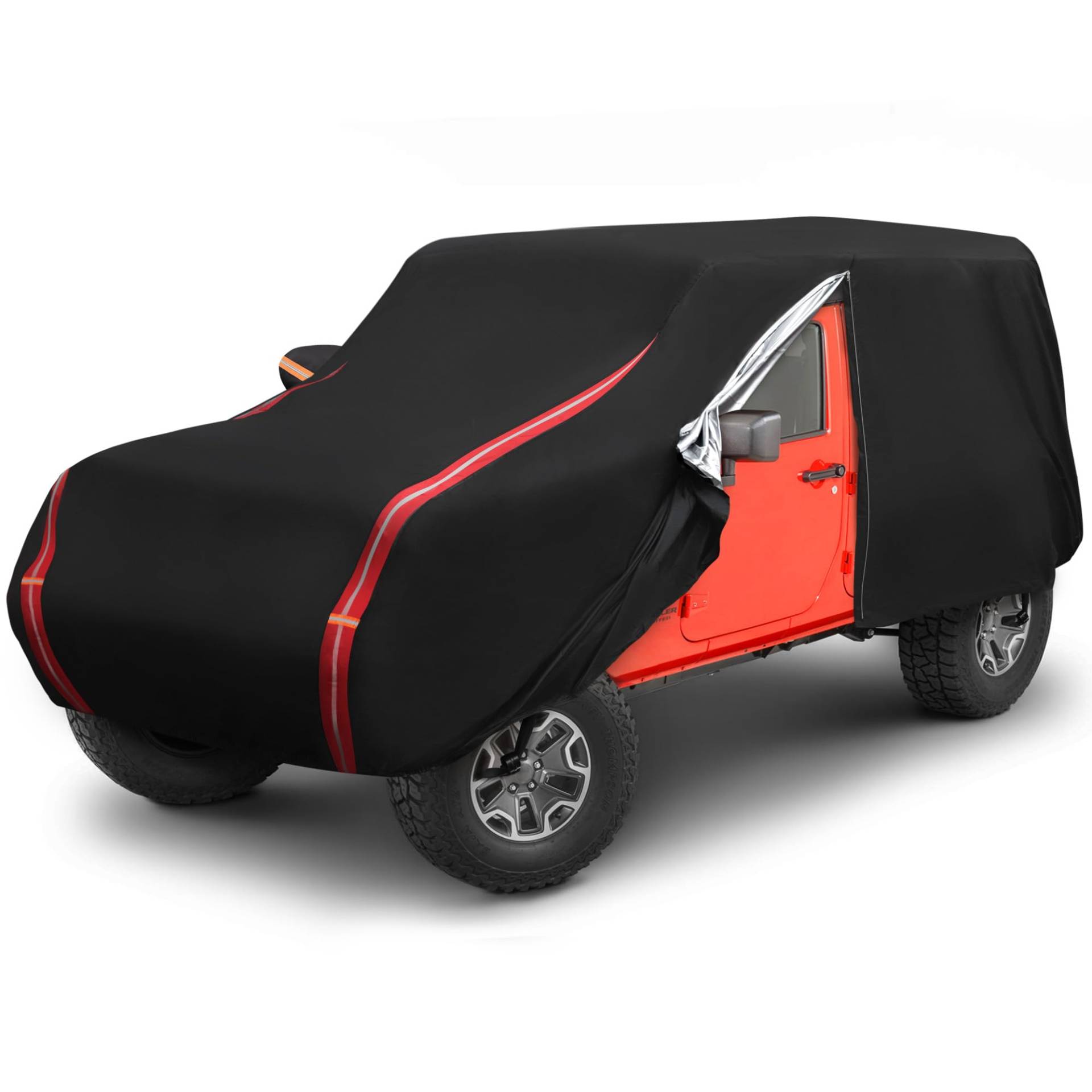 Bumbee Vollständige Autoabdeckung, wasserdicht, Sonnenschutz, UV-Schutz, Kratzfest, Reißverschluss-Tür-Design, vollständige Abdeckung für Innen- und Außenbereich, kompatibel mit Wrangler, JK/JL Bumbee Vollständige Autoabdeckung, wasserdicht, Sonnenschutz, UV-Schutz, Kratzfest, Reißverschluss-Tür-Design, vollständige Abdeckung für Innen- und Außenbereich, kompatibel mit Wrangler, JK/JL von Bumbee